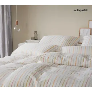 Elegante Web-Seersucker Bettwäsche Paula - 135x200 cm + 40x80 cm	multi-pastell