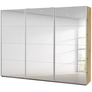 Rauch Möbel Caracas, Schwebetürenschrank, Eiche Artisan, Breite 271 cm | Kleiderschrank mit Schwebetüren, Schiebetüren, 1-türig, mit Spiegel, für Schlafzimmer, Kinderzimmer, Wohnzimmer, Garderobe