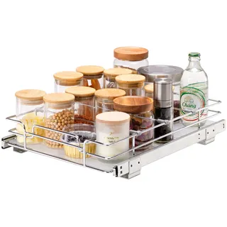 Vevor ausziehbares Gewürzregal (315x420x85 mm) Spülschrankregal Küchenschrank, Schiebeschublade Waschbecken Gewürzregal Schrank Organizer Unterschrankregal 345x450x185 mm (Einbaumaße)
