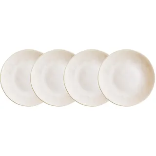 BUTLERS Teller Ø23cm 4er Teller Set ATLANTIS Steinzeug Geschirr | Kuchenteller Frühstücksteller Speiseteller Essteller | Farbverlauf mit Boho-Stil | Mikrowellen- & spülmaschinenfest