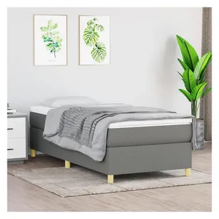 vidaXL Boxspringbett 90 x 200 cm Dunkelgrau
