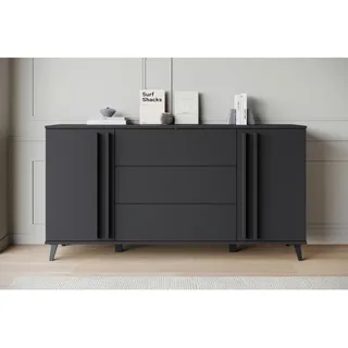 P & B Sideboard Helsinki 150 x 77,8 x 39,5 cm Schwarz