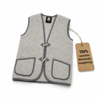 Hollert Wollweste Unisex Colorado Hellgrau Weste Merinowolle kuschelig weich & warm - XL