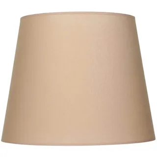 Licht-Erlebnisse Großer Lampenschirm für Stehlampe in Cappucino aus Stoff blendarm Ø38cm E27 konischer Schirm Textil, DO1/9/0023