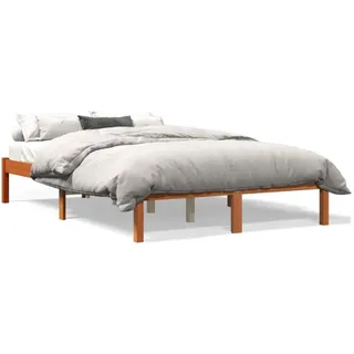 vidaXL Massivholzbett 120 x 200 cm Wachsbraun