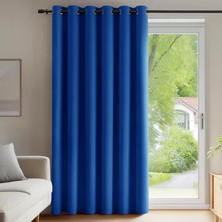 Deconovo Verdunkelungsvorhang Blickdichter mit Ösen Thermovorhang Kälteschutz Thermo gegen Kälte Thermogardine Hitzeschutz Thermo Türtrenner Winddicht, 270x200 cm(HöhexBreite), Königsblau, 1 Stück