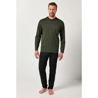 Jp1880 Schlafanzug Schlafanzug Homewear Ringel grün / schwarz 8XL