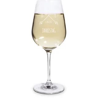 printplanet® Graviertes Weißweinglas - Leonardo® Weinglas mit Gravur (mit Name oder Text personalisiert) - Design Pfeile