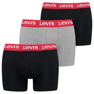 Levi's Repeat Logo Boxershorts grau/schwarz S 3er Pack