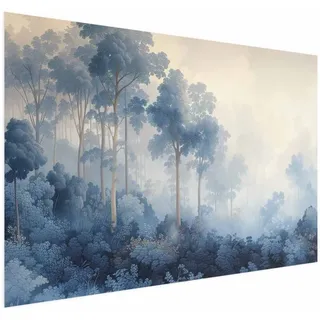 Poster – Ein Wald In Nebligen Blautönen