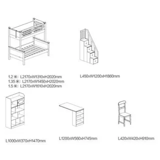 xl moebel gmbh Hochbett Doppelstockbett 131 x 202 x 262 cm Holz weiß