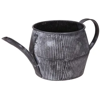 Florists Products Gießkanne Dekorative Metallkanne im Vintage-Stil mit Rillenstruktur schwarz