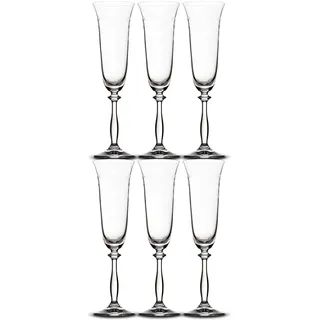 Peill+Putzler Germany 6er Set Sektflöten, 190 ml Volumen, mit Pantographie, Kristallgläser mit einem eleganten Design, Sektgläser für Wasser, Saft & Cocktail, Trinkgläser