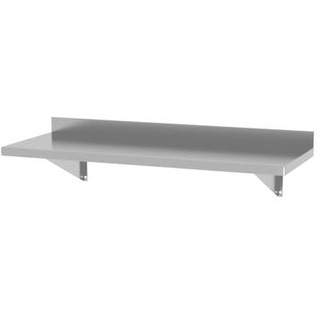 HENDI Wandregal, mit zwei Stahlbügeln, Geschweißt, Maximalbelastung: ca. 25 kg/m2, Abnehmbar zur einfachen Reinigung, für Restaurant, Bar, Küche, Topfständer, 800x300x(H)250mm,