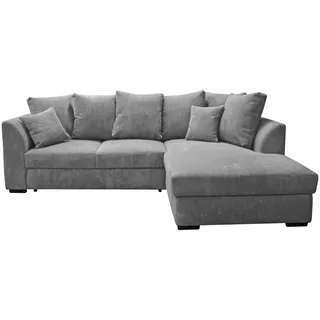 Cantus Ecksofa, Hellgrau, Kunststoff, 3-Sitzer, Füllung: Schaumstoff, Ottomane rechts, L-Form, 259x174 cm, Stoffauswahl, seitenverkehrt erhältlich, Hocker Rücken echt, Wohnzimmer, Sofas & Couches, Wohnlandschaften, Ecksofas