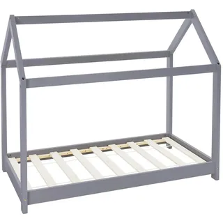 ML-Design Kinderbett Hausbett 70 x 140 cm Kiefer grau