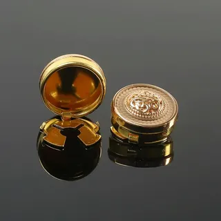 QIUMING 4 Stück Knopf-Manschettenknöpfe, Luxus-Metall-Knopfabdeckung, Hemdknopf-Clip, Retro-Ärmelknopf für Damen und Herren