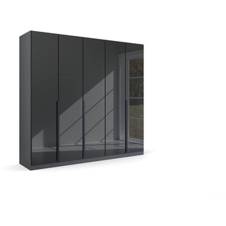 Rauch Möbel Modern by Quadra Spin Schrank Drehtürenschrank, Grau, 5-trg., inkl. 3 Kleiderstangen, 3 Einlegeböden, BxHxT 226x210x54 cm