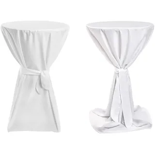TexDeko Stehtischhusse Premium Weiß Ø 90 cm