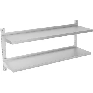 TAIMIKO Wandregal aus Edelstahl, 2 Ablagen, für Restaurant, Bar, Haus, Küche, Waschküche, Garage und Waschküche (47,2 x 12,6 Zoll)