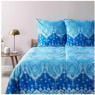 Bassetti Bettwäsche ISOLABELLA, Satin, 3 teilig, aus satinierter Baumwolle blau