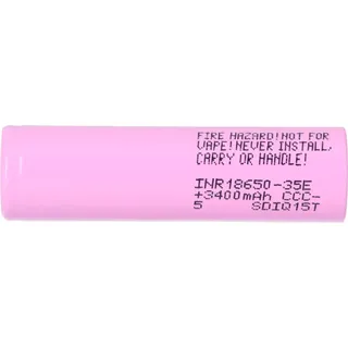 Nicht für eZigaretten, Taschenlampen, Kameras etc. Samsung INR18650-35E oder BAK A02 , Flat-, LiIon, 3.6/3,7V, 3350mAh - Mindestbestellmenge 2 Stück - Lila