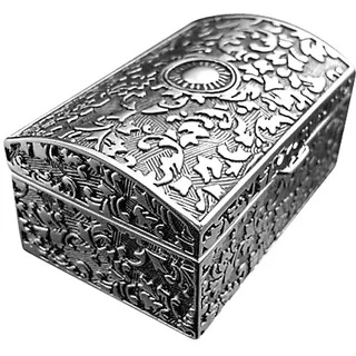 Brillibrum Design Schmuckschatulle versilbert Antikes Muster Schmuckkästchen silber Etui für Ringe Ohrringe Ketten