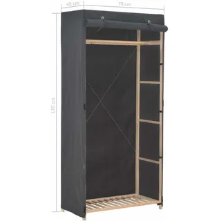vidaXL Kleiderschrank 79 x 170 x 40 cm Grau