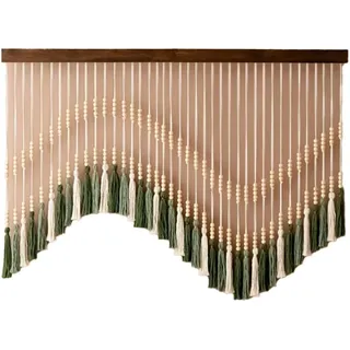 Jooehyer Makramee-Quastengirlande, Grün, Boho-Wandkunst, Wanddekoration Fürs Kinderzimmer, Makramee-Wandbehang, Kinderzimmer-, B