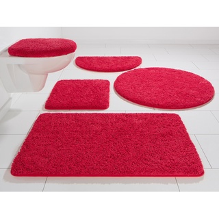 Badematte KINZLER "Chaozhou" Badematten Gr. rechteckig (70 cm x 120 cm), 1 St., Polyester, rot Einfarbige Badematten Badteppich, Uni Farben, als rechteckig, rund & Set erhältlich