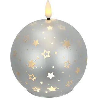 I.GE.A. Kugel-Kerze B 10 cm silber