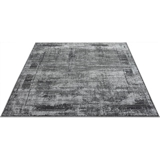 Teppich Hamsa, Leonique, rechteckig, Höhe: 9 mm, dezenter Glanz, Schrumpf-Garn-Effekt, im Vintage-Look, dichte Qualität grau 120 cm x 180 cm x 9 mm
