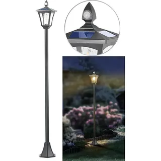 Royal Gardineer Laterne Metall 160 cm inkl. PIR-Sensor, Dämmerungssensor, 300 lm