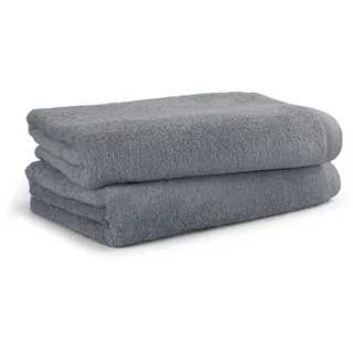 Badetücher MÖVE "Superwuschel 100% Premium Cotton Baumwolle", beige (stone), B:80cm L:150cm, Walkfrottier, Obermaterial: 100% Baumwolle, Handtücher, Spar-Set, Made in Germany, 2x Badetücher mit Bordüre, einfarbig, weich