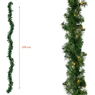 LED Weihnachtsgirlande mit Timer - 3 Größen - Weihnachtsgirlande Tannen Girlande