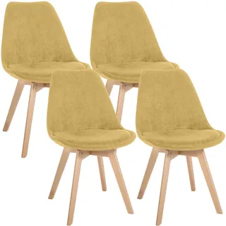 CLP Esszimmerstuhl Linares Cord gelb 4er Set
