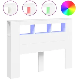 vidaXL LED-Kopfteil 140 x 18,5 x 103,5 cm Weiß