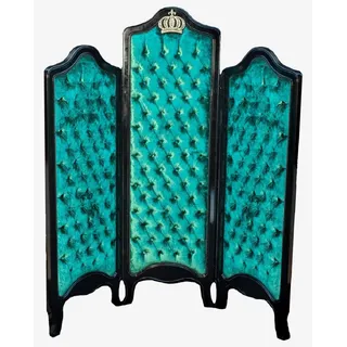 Pompöös by Casa Padrino Luxus Barock Raumteiler Grün / Schwarz / Gold - Pompööser Barock Paravent designed by Harald Glööckler - Barock Schlafzimmer & Hotel Möbel - Edel & Prunkvoll