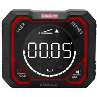 UNI-T LM320E Digitaler Winkelmesser, zweiseitiger Laser, 4x90°, 0,2° Genauigkeit, Magnetfuß, USB C