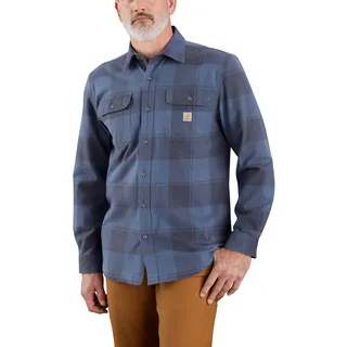 Carhartt Flannel L/S Plaid Shirt 106356 - navy - XXL