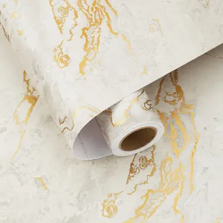 HotDecor Tapete Marmoroptik Gold Beige 60cm x 800cm Klebefolie Arbeitsplatte Küche Möbelfolie Marmor Küchentapete Abwaschbar Marmor Folie Selbstklebend Wand Tapeten Gold Beige Folie Für Küchenschränke