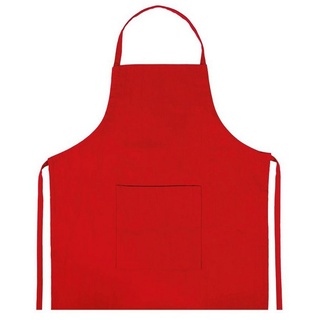 Lasa Home Kochschürze Pure, (Set, 1-tlg., Set), Nackenband und aufgesetzte Tasche ca.60 x 90 cm Baumwolle rot