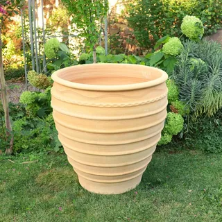 handgefertigtes Terracotta Pflanzgefäß, frostfester XXL Pflanzkübel Granatum 70