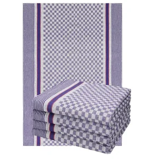 Betz Geschirrtuch Geschirrtücher Halbleinen Jacquard MCT-13 Größe 50 x 70 cm Küchentuch, (Set, 5-tlg., 5 Geschirrtücher), Gläsertücher Küchentuch Jacquard Arbeitshandtuch blau