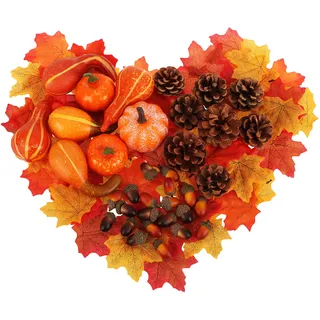 96-teiliges Herbstdeko-Set - Tischdeko für den Herbst - DIY Bastel-Set für