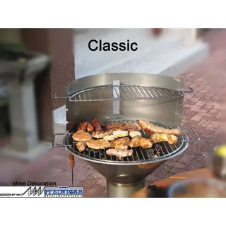 Steiniger Vogtlandgrill Holzkohlegrill CLASSIC SET Windschutz und Warmhalterost