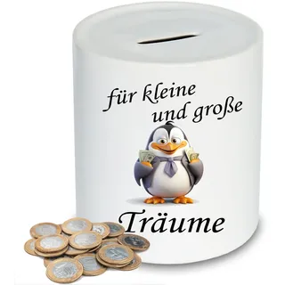 Lustige Spardose für kleine und große TräumeI Geschenk - Unisize - Weiß - Trinkgeld trinkgeldkasse personalisierte spardosen trinkgeldbox trinkgeldkaasse Sparschwein Sparbüchse (Weiss.)