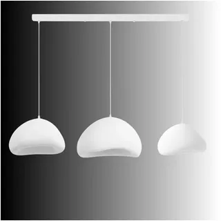 Opviq Kronleuchter Pendelleuchte Fiberglas-Schirme – 2-flammig oder 3-flammig wählbar, Verstellbare Höhe, ohne Leuchtmittel, Abhängig vom Leuchtmittel, Fiberglas-Schirme, Modernes Design weiß