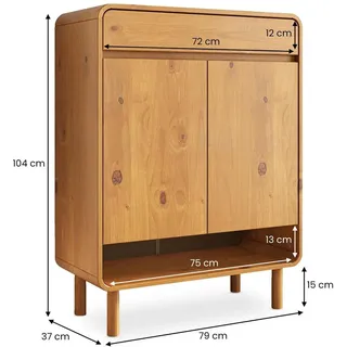 Idimex Juan 100 x 80 x 35 cm mit Schublade braun / braun