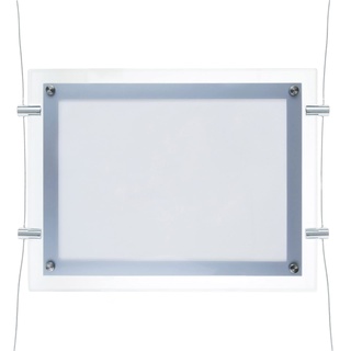 PrimeMatik - Bilderrahmen mit LED Beleuchtung Acryl A4 372x285mm doppelseitig für Anzeige und Zeichen